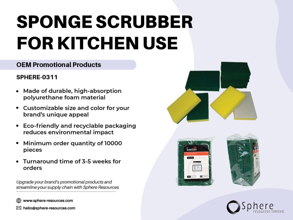 SPONGE SCRUBBER FOR KITCHEN USE SOCIAL GRAPHIC