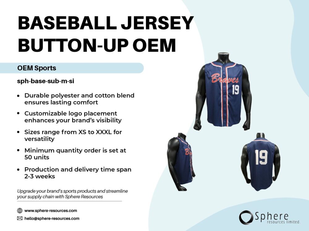 BASEBALL JERSEY BUTTON-UP OEM social graphic