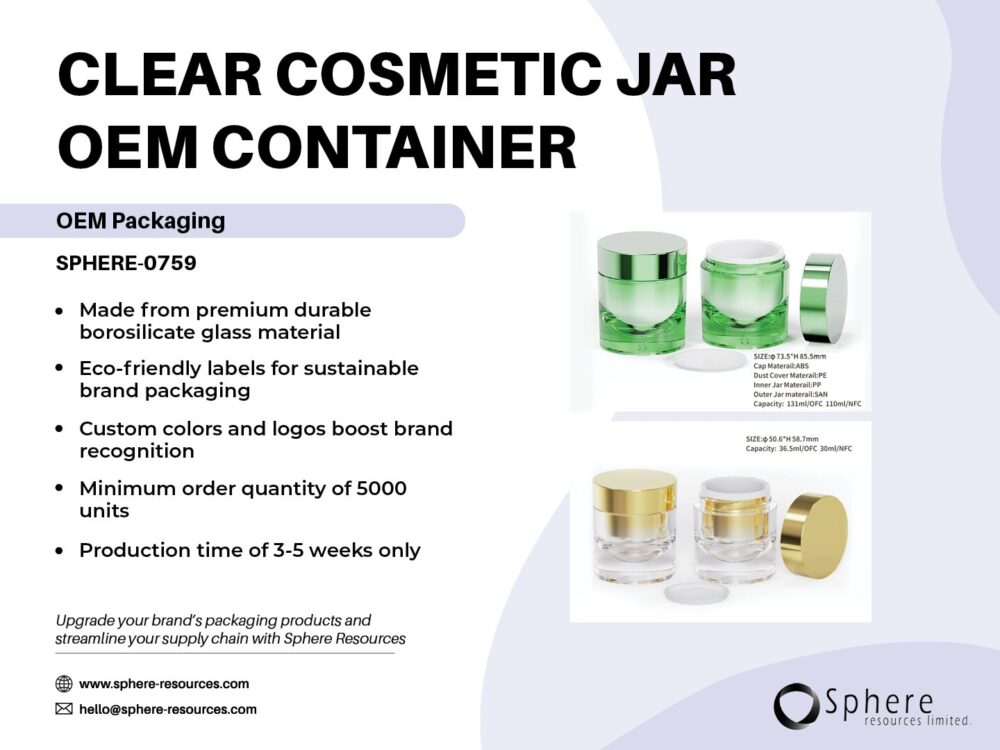 CLEAR COSMETIC JAR OEM CONTAINER Social Graphic