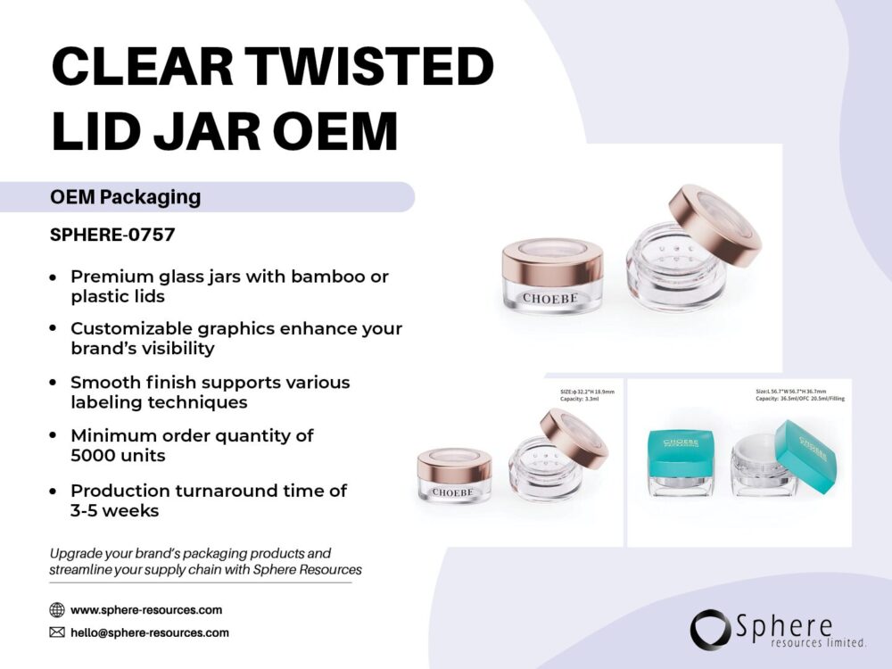 CLEAR TWISTED LID JAR OEM Social Graphic