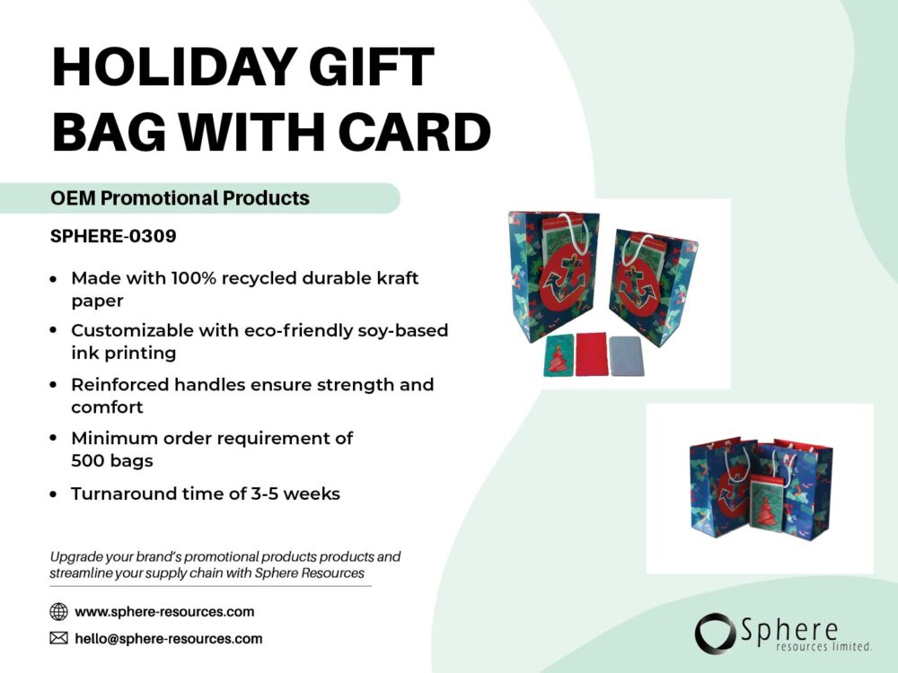 HOLIDAY GIFT BAG WITH CARD SOCIAL GRAPHIC