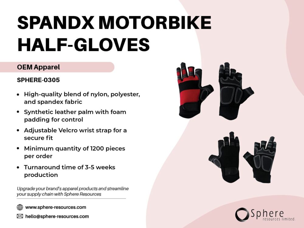 SPANDX MOTORBIKE HALF-GLOVES SOCIAL GRAPHIC