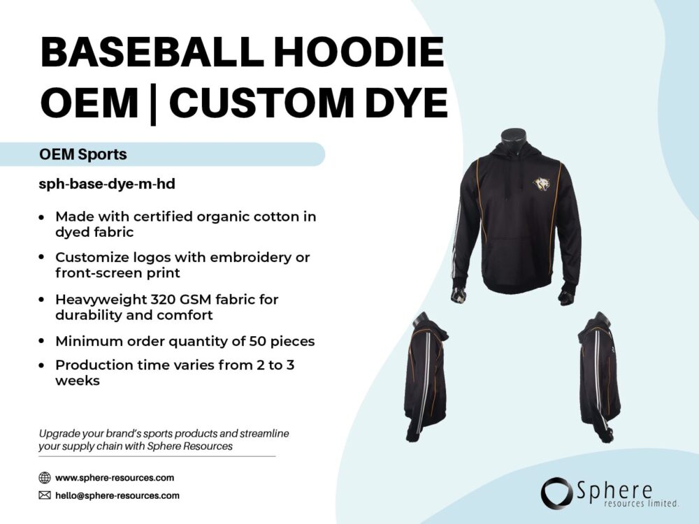 BASEBALL HOODIE OEM I CUSTOM DYE social graphic