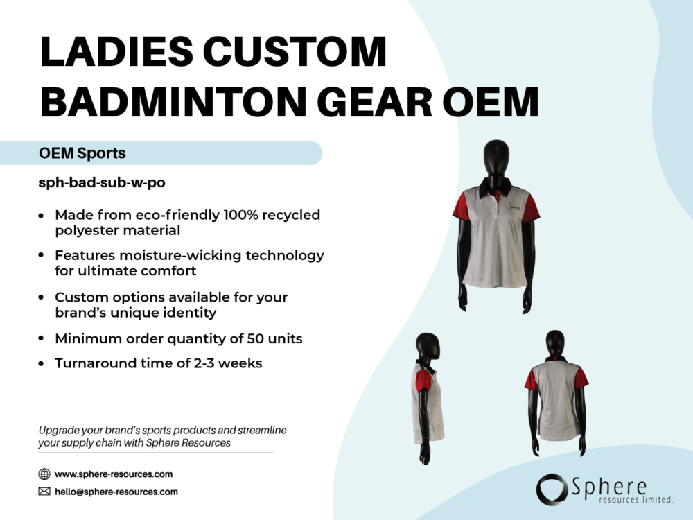 LADIES CUSTOM BADMINTON GEAR OEM social graphic