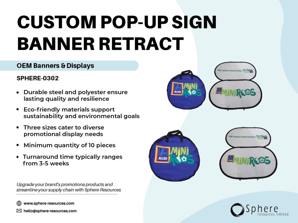CUSTOM POP-UP SIGN BANNER RETRACT SOCIAL GRAPHIC