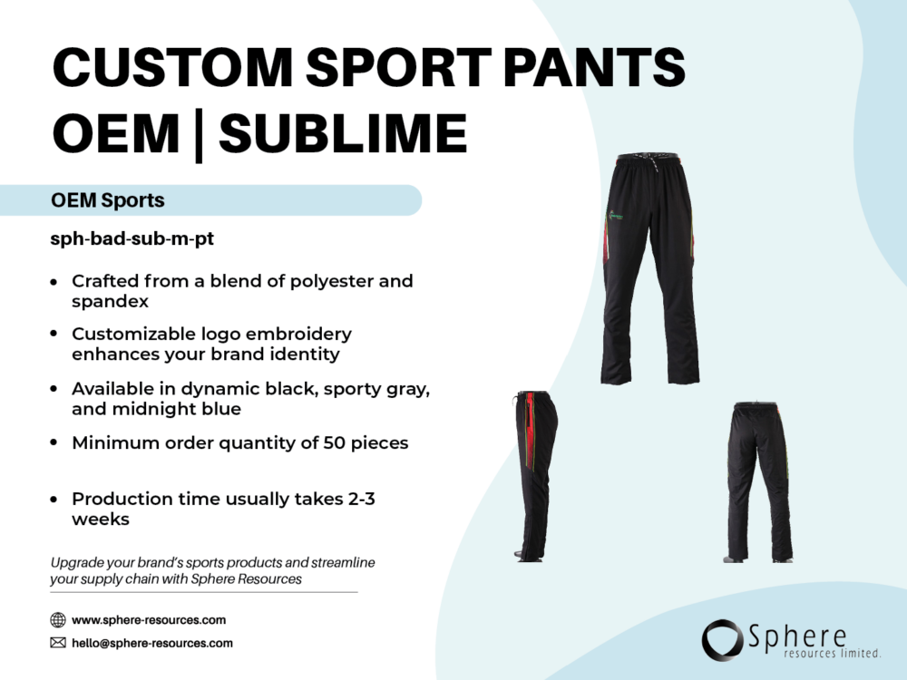 CUSTOM SPORT PANTS OEM I SUBLIME social graphic