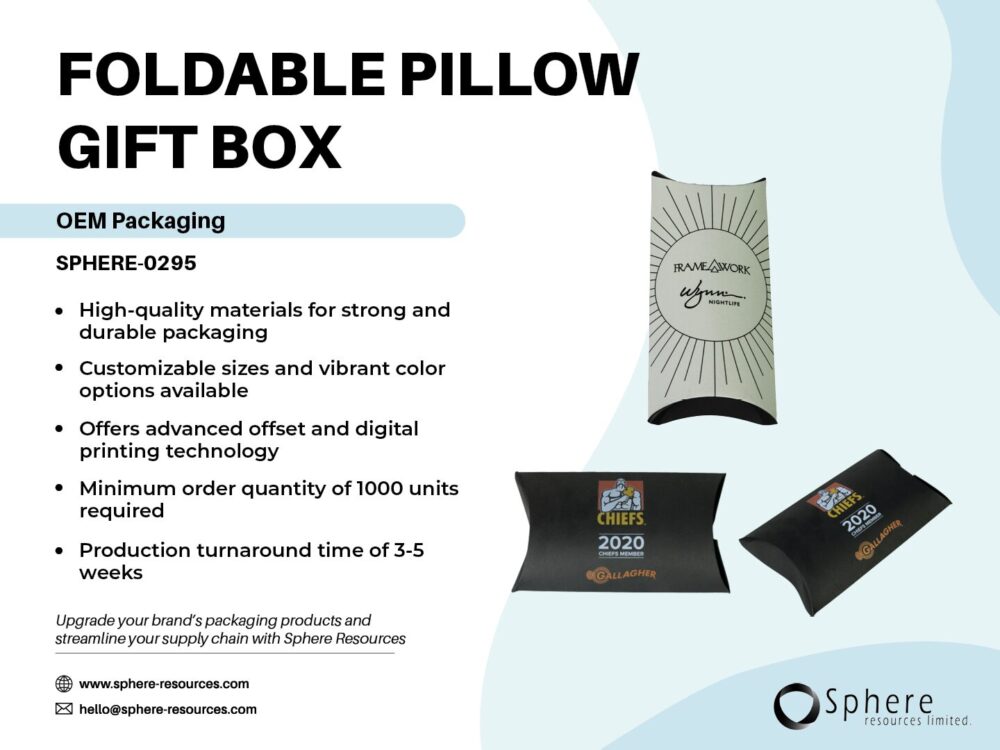 FOLDABLE PILLOW GIFT BOX SOCIAL GRAPHIC