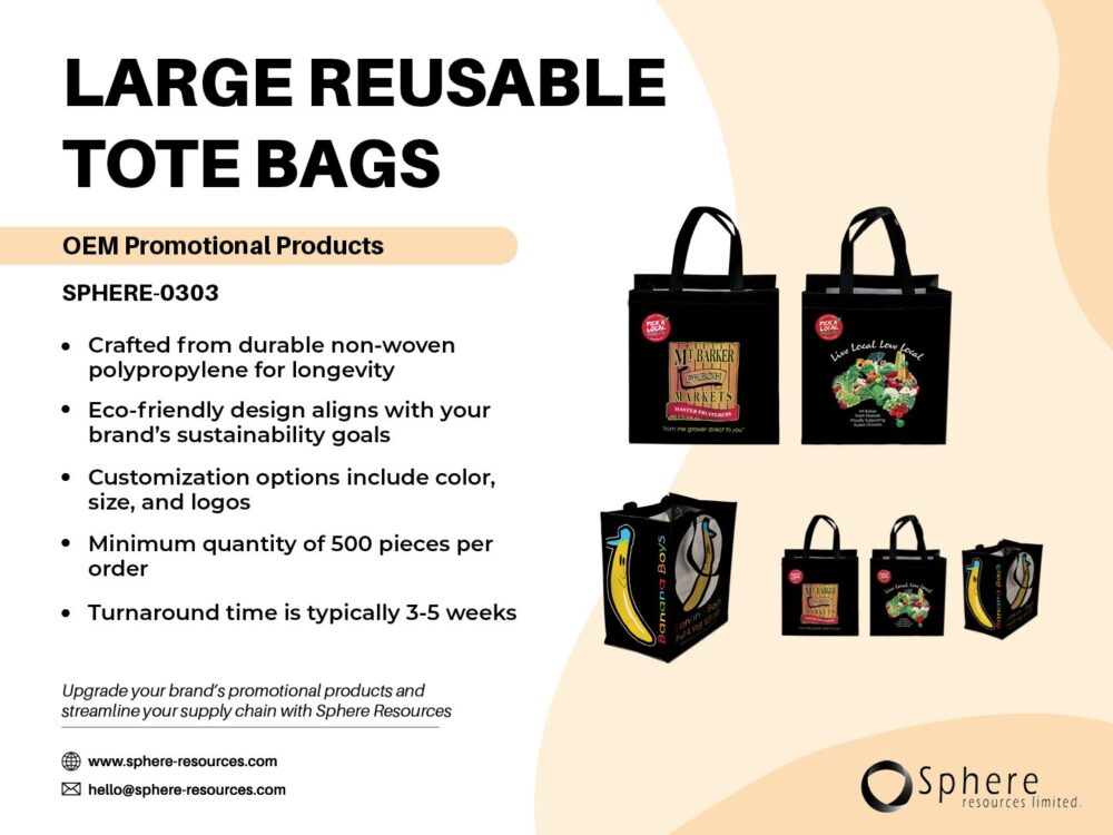 LARGE REUSABLE TOTE BAGS SOCIAL GRAPHIC