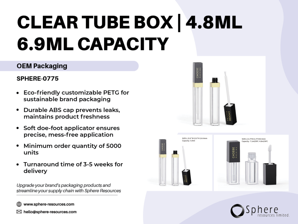 CLEAR TUBE BOX | 4.8ML 6.9ML CAPACITY Social Graphic