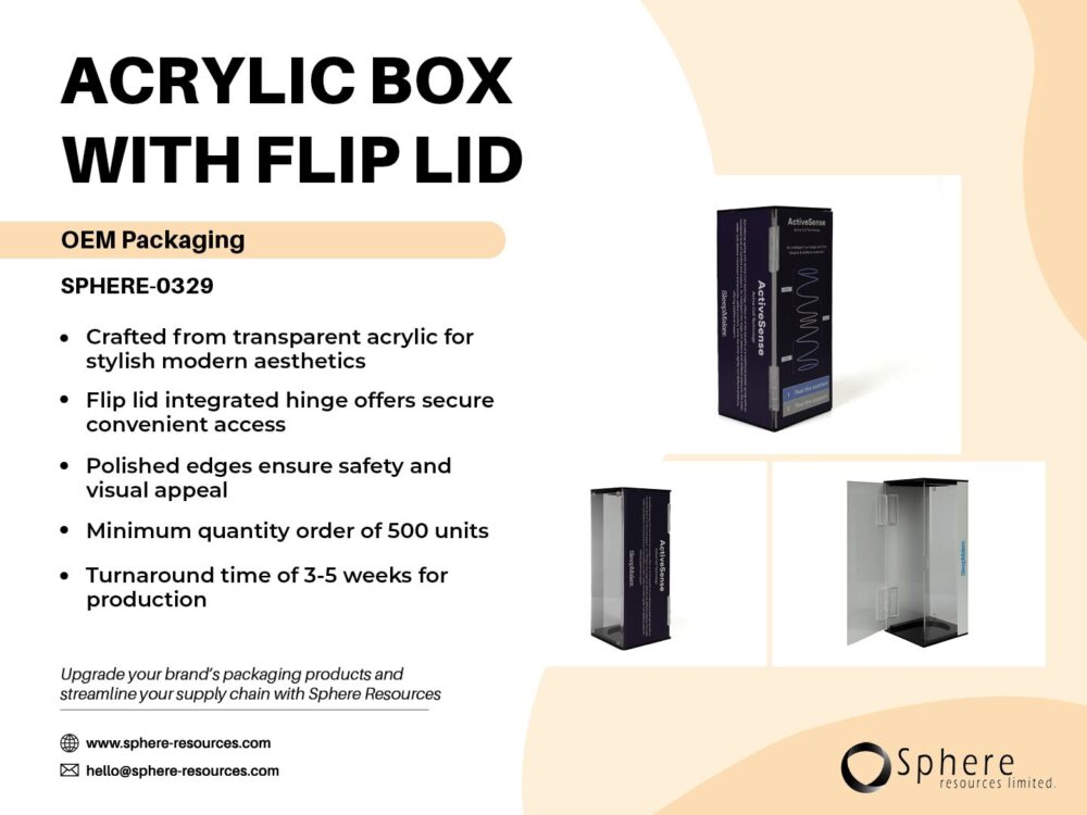 ACRYLIC BOX WITH FLIP LID SOCIAL GRAPHIC