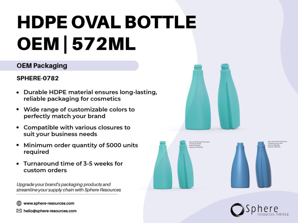 HDPE OVAL BOTTLE OEM | 572ML Social Graphic