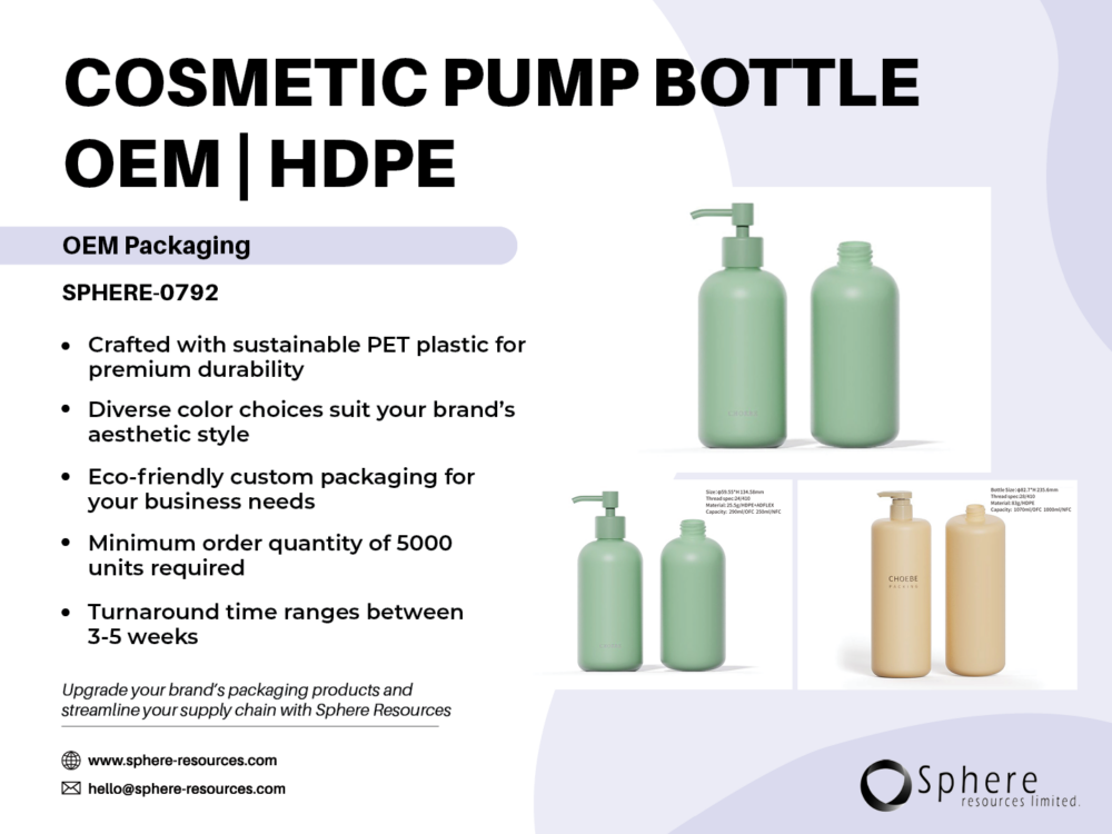 COSMETIC PUMP BOTTLE OEM | HDPE Social Graphic