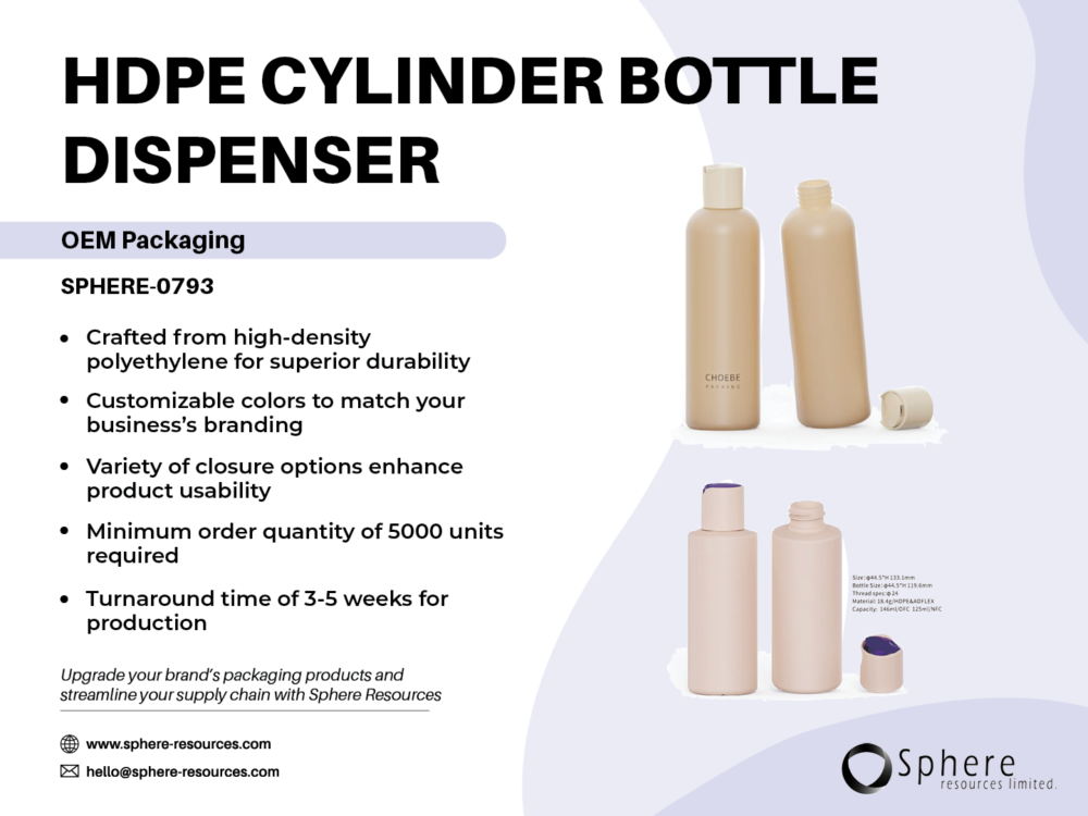 HDPE CYLINDER BOTTLE DISPENSER Social Graphic