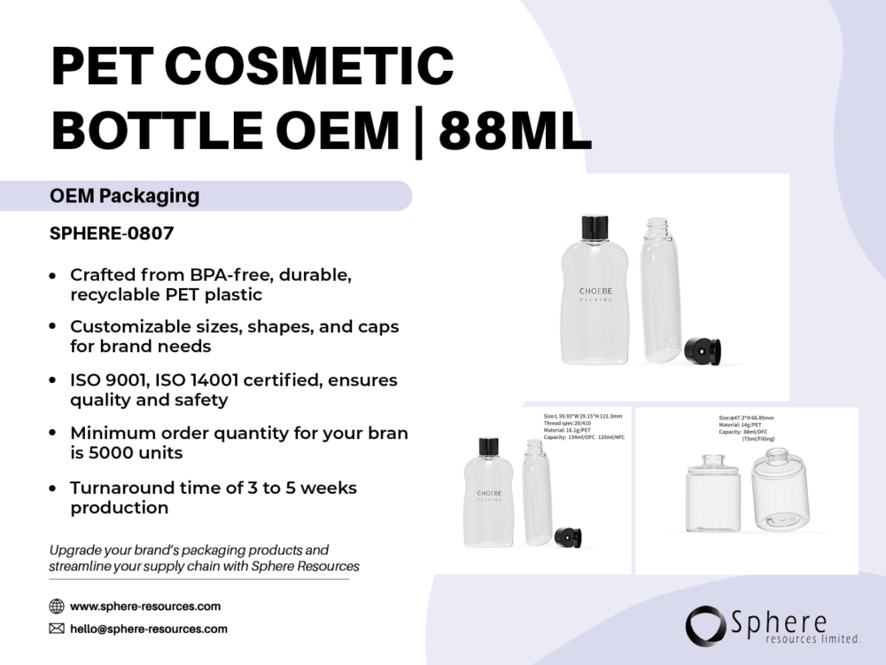 PET COSMETIC BOTTLE OEM 88ML Social Graphic