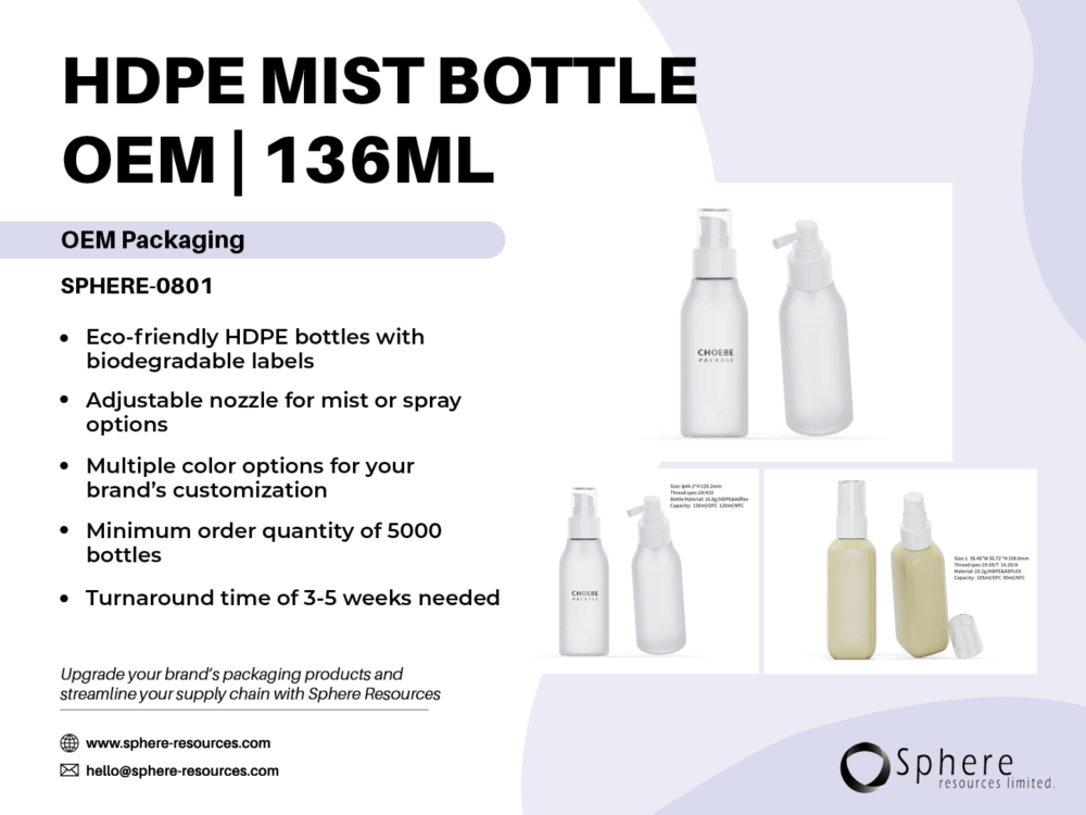 HDPE MIST BOTTLE OEM | 136ML Social Graphic