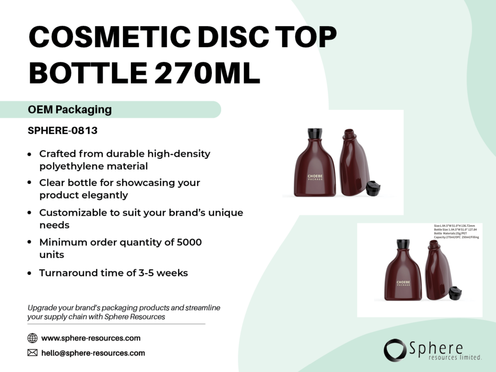 COSMETIC DISC TOP BOTTLE 270ML Social Graphic