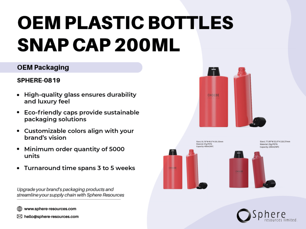 OEM PLASTIC BOTTLES SNAP CAP 200ML Social Graphic