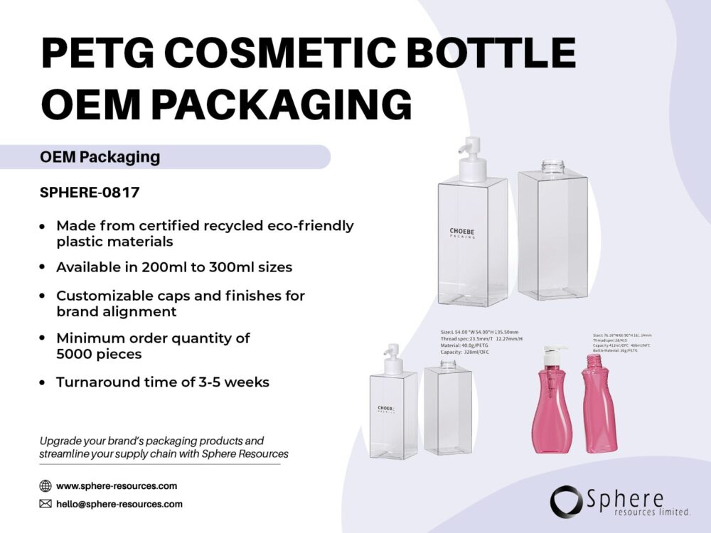 PETG COSMETIC BOTTLE OEM PACKAGING Social Graphic