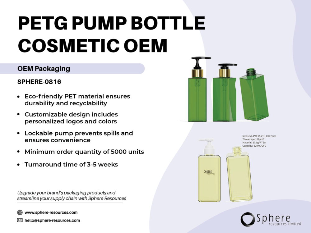 PETG PUMP BOTTLE COSMETIC OEM Social Graphic