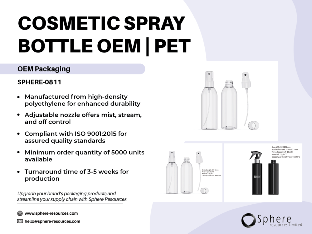COSMETIC SPRAY BOTTLE OEM | PET Social Graphic