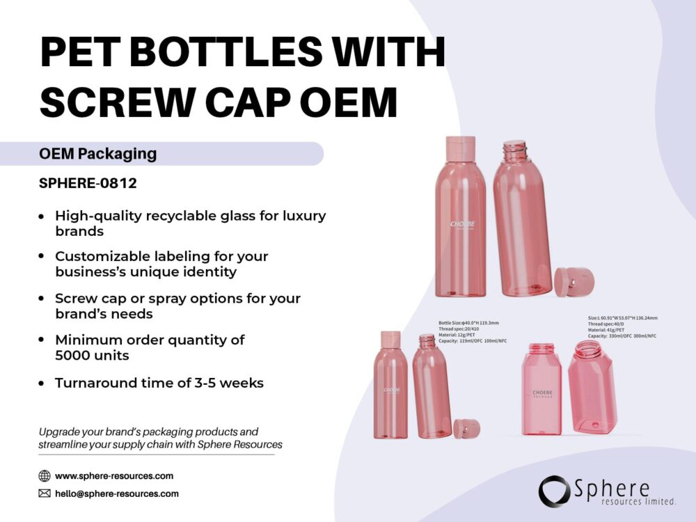 PET BOTTLES WITH SCREW CAP OEM Social Graphic