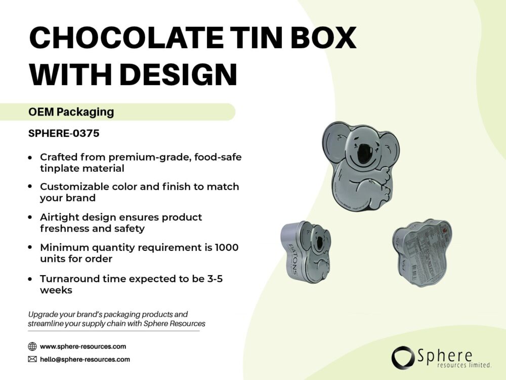 CHOCOLATE TIN BOX WITH DESIGN SOCIAL GRAPHIC