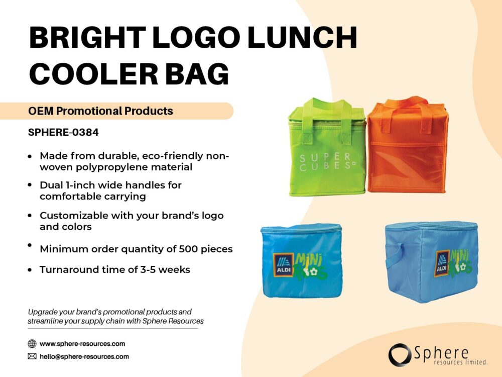 BRIGHT LOGO LUNCH COOLER BAG SOCIAL GRAPHIC