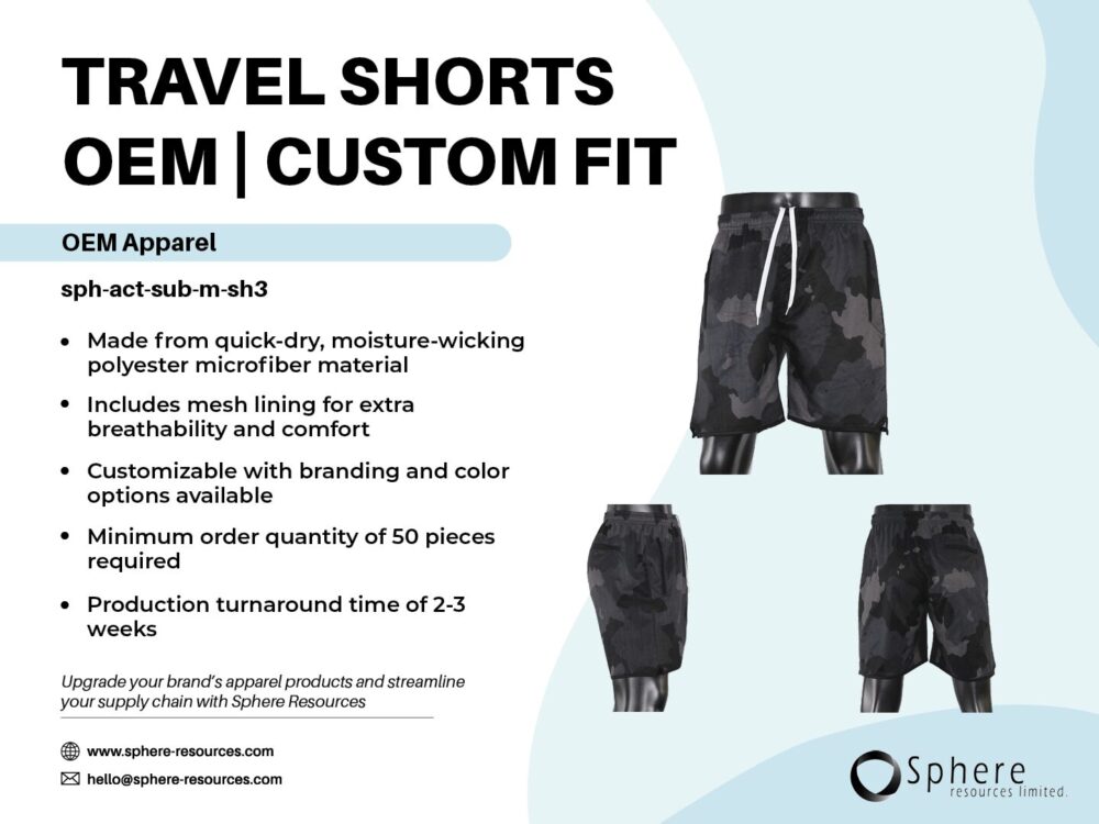 TRAVEL SHORTS OEM I CUSTOM FIT social graphic