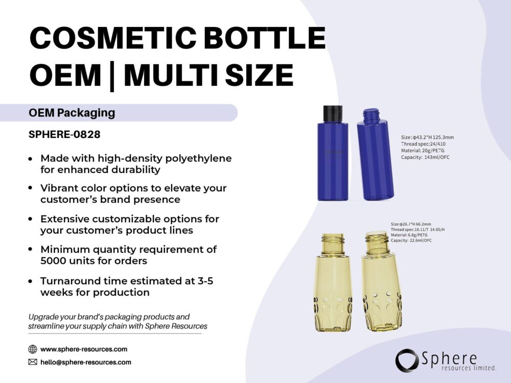 COSMETIC BOTTLE OEM | MULTI SIZE Social Graphic