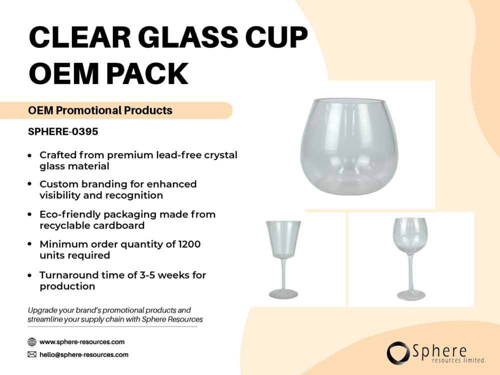 CLEAR GLASS CUP OEM PACK SOCIAL GRAPHIC