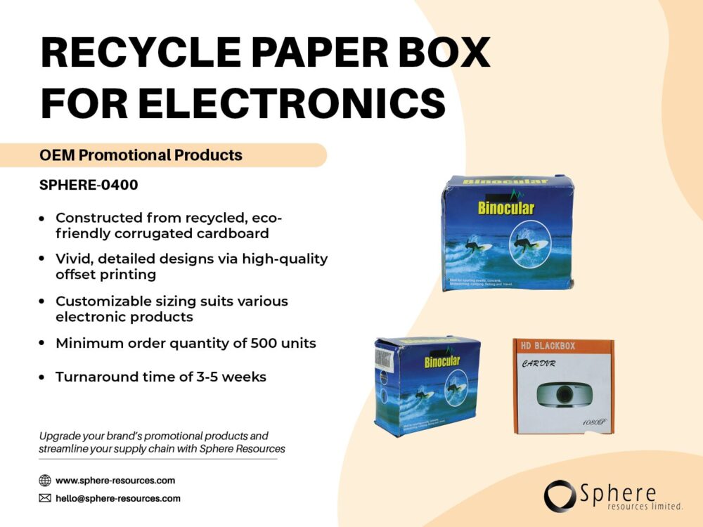 RECYCLE PAPER BOX FOR ELECTRONICS SOCIAL GRAPHIC