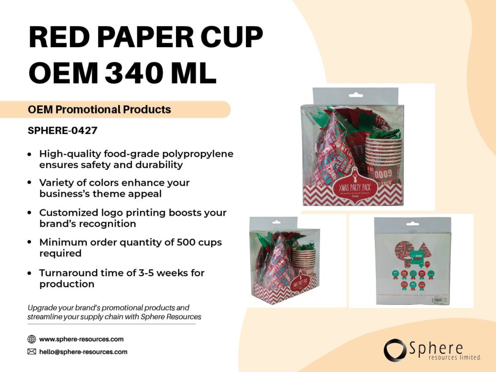 RED PAPER CUP OEM 340 ML SOCIAL GRAPHIC