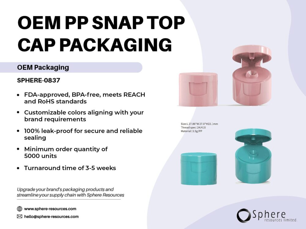 OEM PP SNAP TOP CAP PACKAGING Social Graphic
