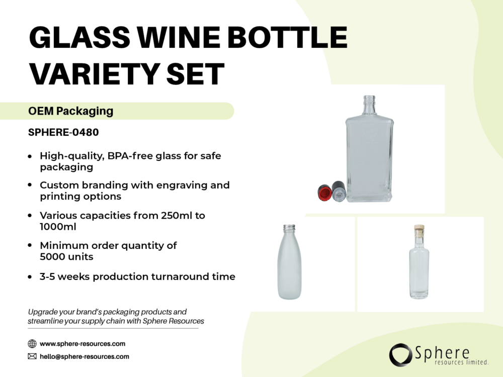 GLASS WINE BOTTLE VARIETY SET SOCIAL GRAPHIC
