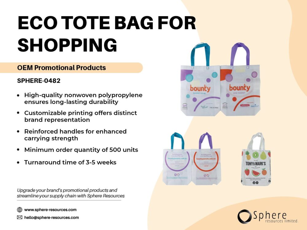 ECO TOTE BAG FOR SHOPPING SOCIAL GRAPHIC