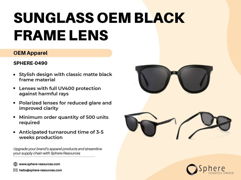 SUNGLASS OEM BLACK FRAME LENS SOCIAL GRAPHIC