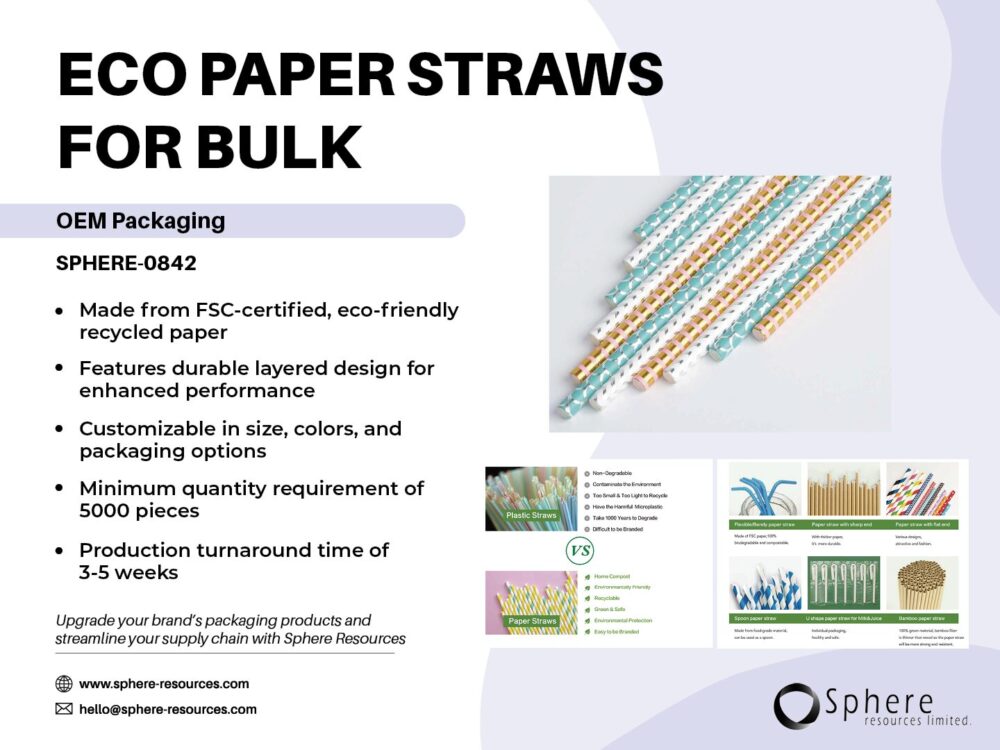 ECO PAPER STRAWS FOR BULK Social Graphic