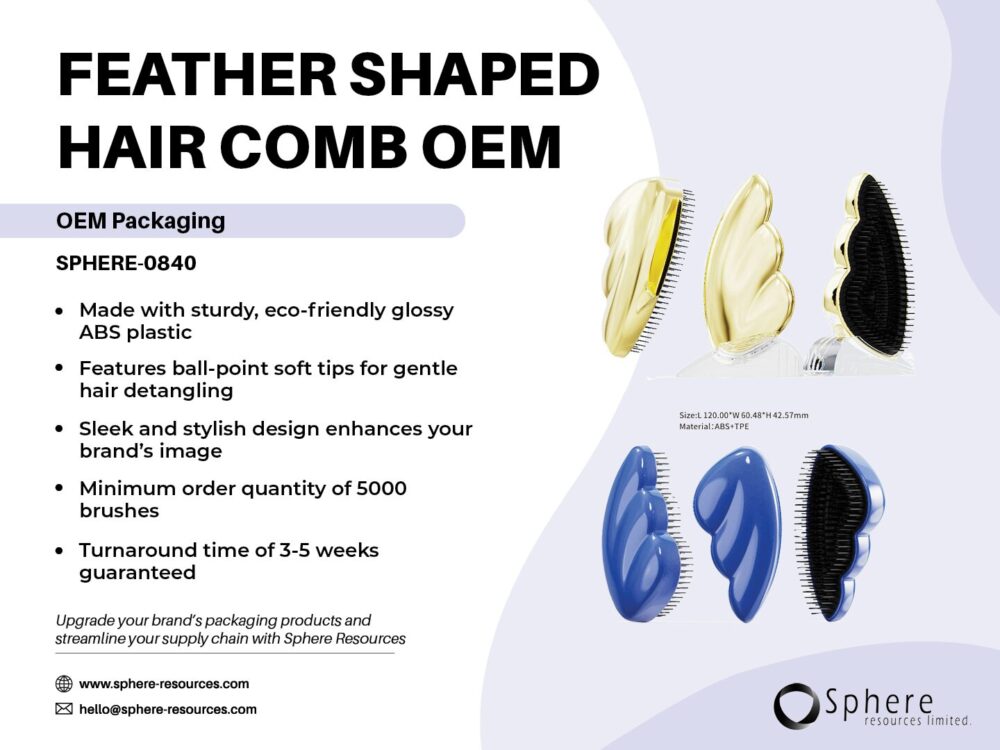 FEATHER SHAPED HAIR COMB OEM Social Graphic