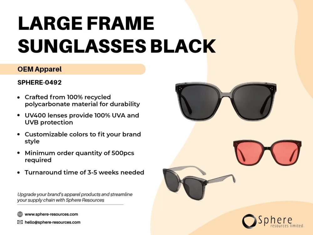 LARGE FRAME SUNGLASSES BLACK SOCIAL GRAPHIC