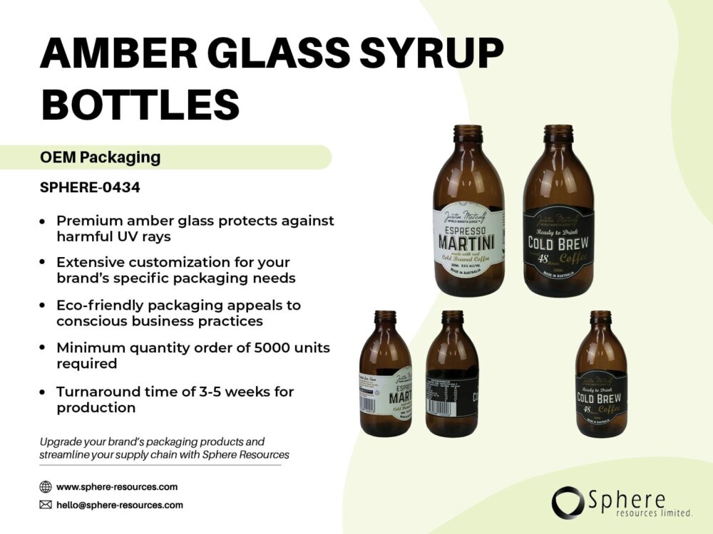 AMBER GLASS SYRUP BOTTLES social graphic