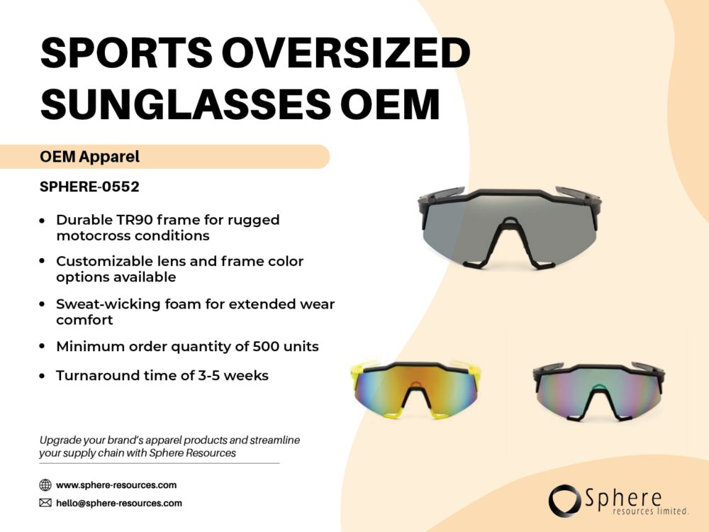 SPORTS OVERSIZED SUNGLASSES OEM SOCIAL GRAPHIC