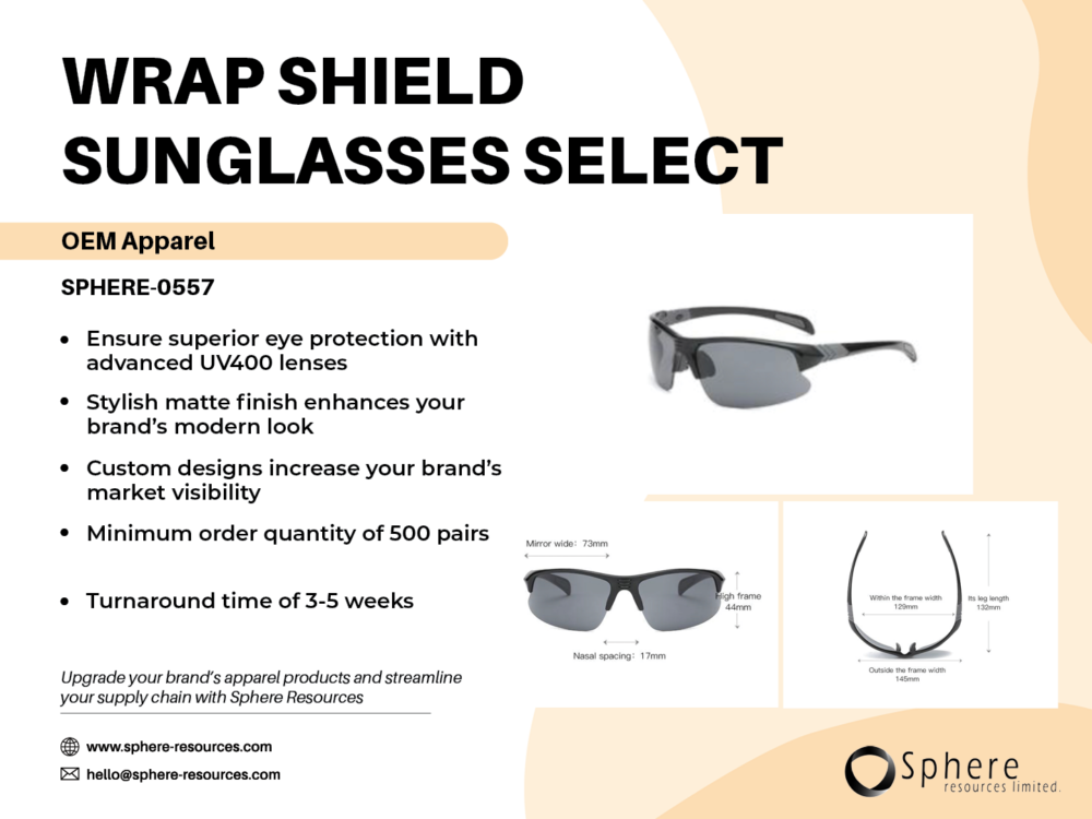 WRAP SHIELD SUNGLASSES SELECT SOCIAL GRAPHIC