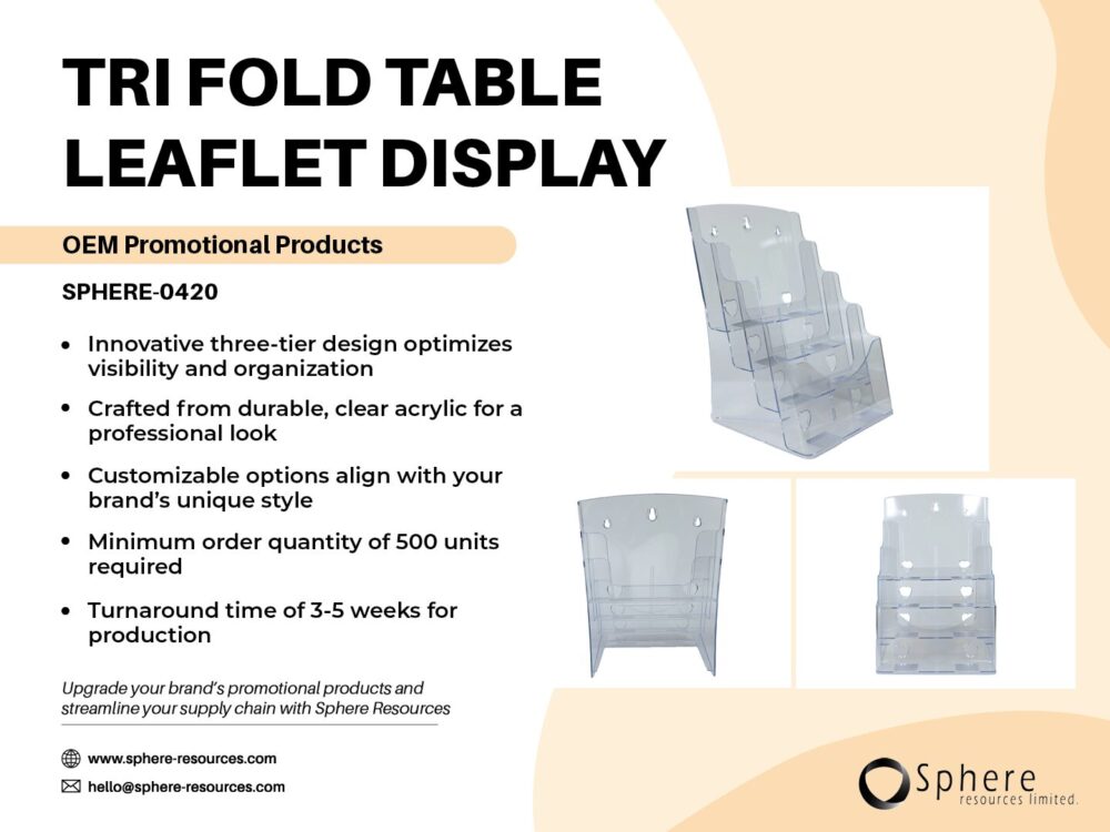 TRI FOLD TABLE LEAFLET DISPLAY social graphic