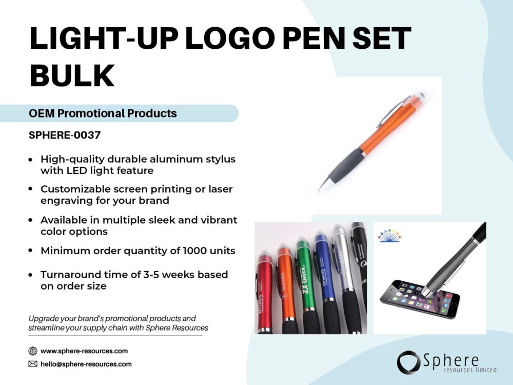 LIGHT-UP LOGO PEN SET BULK social graphic