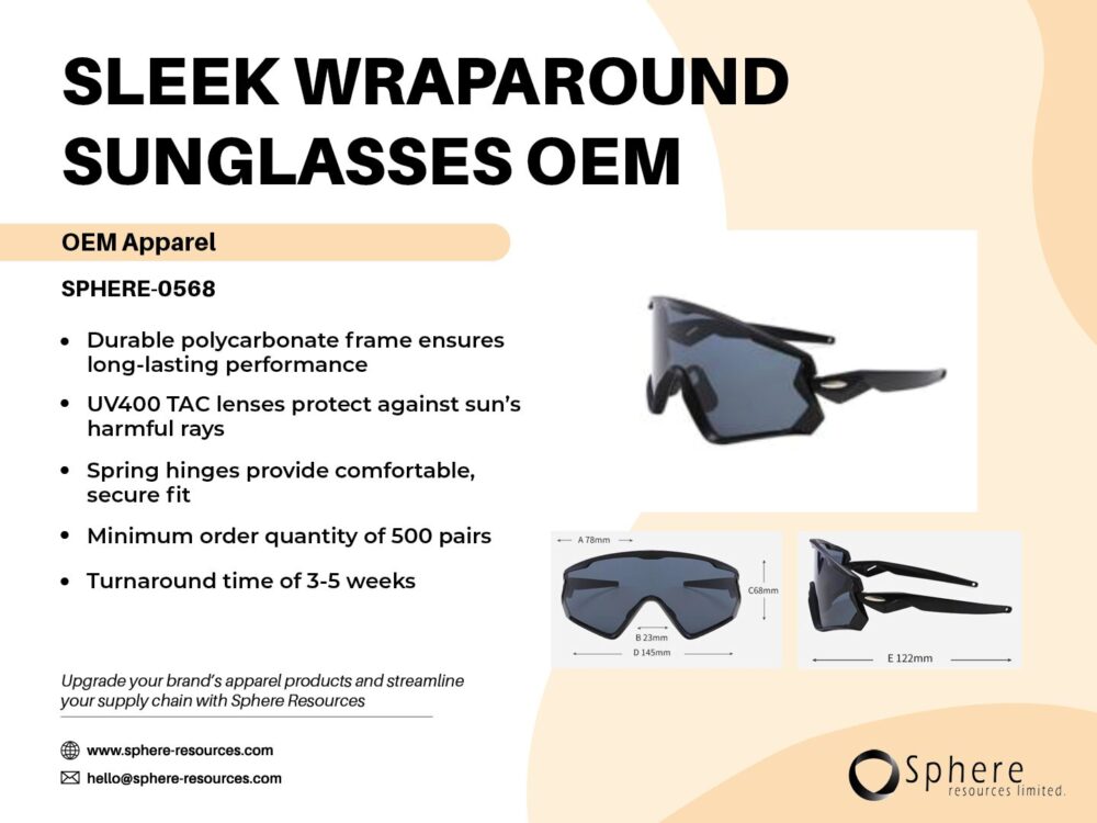 SLEEK WRAPAROUND SUNGLASSES OEM SOCIAL GRAPHIC
