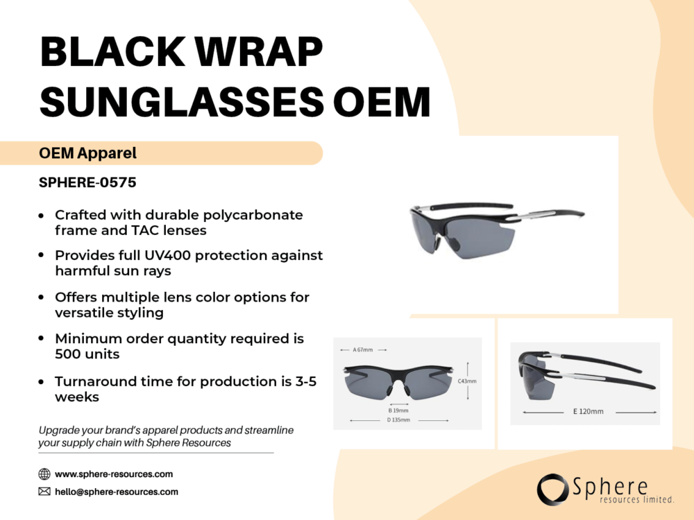BLACK WRAP SUNGLASSES 0EM Social Graphic