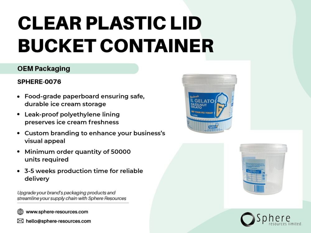 CLEAR PLASTIC LID BUCKET CONTAINER Social Graphic
