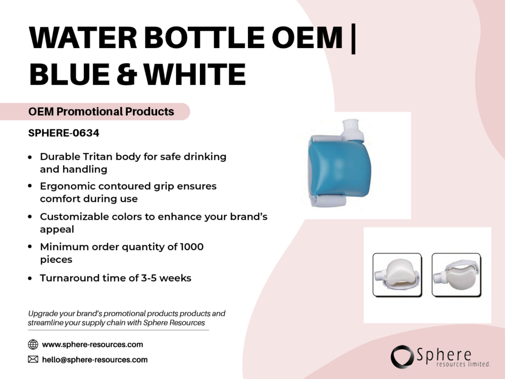WATER BOTTLE OEM I BLUE & WHITE Social Graphic
