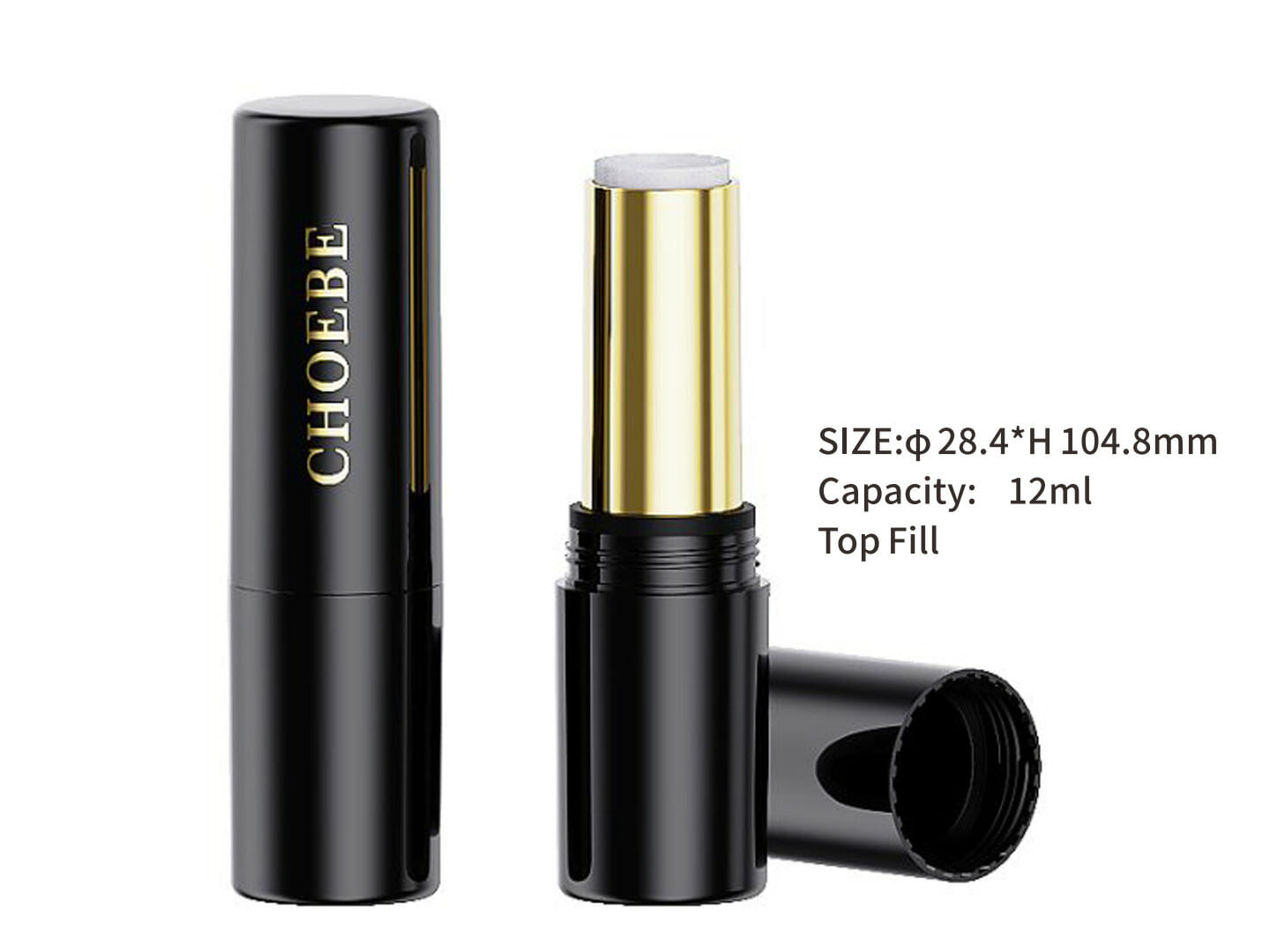 Lipstick Tube OEM Packaging | Flat-Top | Gold/Black/White
