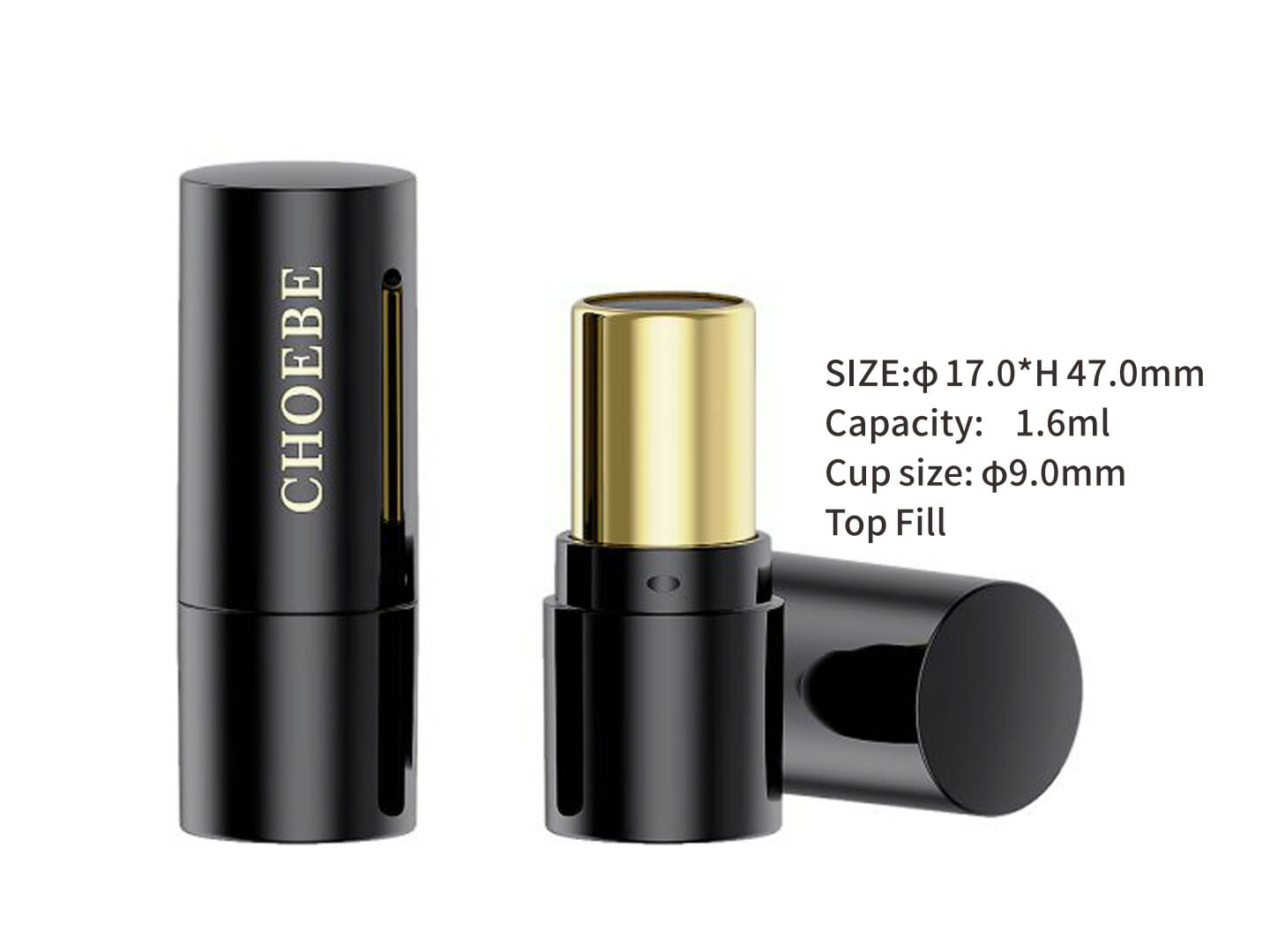 Lipstick Tube OEM Packaging | Flat-Top | Gold/Black/White